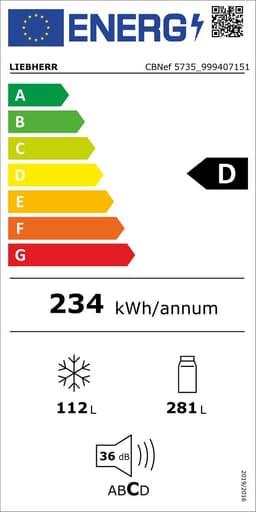 Liebherr CBNef 5735 Vrijstaand 393 l Zilver — thumbnail 2