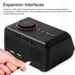 Multifunctionele wekker - met FM-radio - afleesbare LED-digitale klok - temperatuur- en vochtigheidsweergave - spraakbediening/altijd-aan-schakelaar - instelbare helderheid - snooze-functie - snooze-alarm - wit — thumbnail 4