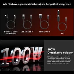 Blackview DCM6 14" Dubbele Draagbare Monitor – Extra Laptopscherm 13-17.3" – Uitbreidingsscherm – Dual Screen – IPS Full HD – Plug & Play – 3x USB-C – Inclusief Kabels & Beschermhoes – Grijs — thumbnail 4