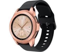 Universeel 20MM Horloge Bandje / Smartwatch Bandje Siliconen met Gespsluiting Zwart