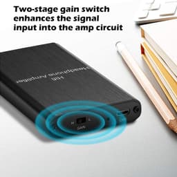 NÖRDIC SGM-186 Draagbare Hifi hoofdtelefoonversterker - AUX 3.5mm versterker - 16-300Ohm - Geschikt voor telefoons, MP3, MP4 en mediaspelers - Zwart — thumbnail 3