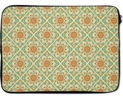 Laptophoes 14 inch - Vintage - Bohemian - Patronen - Mandala - Laptop sleeve - Binnenmaat 33x23 cm - Zwarte achterkant