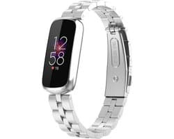 Stalen Smartwatch bandje - Geschikt voor Fitbit Luxe stalen band - zilver - Strap-it Horlogeband / Polsband / Armband
