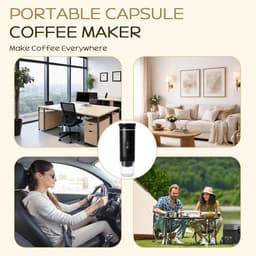 Draagbaar Koffiezetapparaat - 3-in-1 espressomachine – Met led-display – 20 bar druk en indicatoren voor temperatuur en batterijniveau in realtime – Geschikt voor gemalen koffie en capsules – Ideaal voor op reis, op kantoor en in de camper – Grijs — thumbnail 3