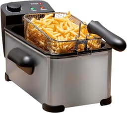 Friteuse - Frituurpan - Lekkere Snacks - Instelbare Temperatuur - 3 Liter - Zilver — thumbnail 1