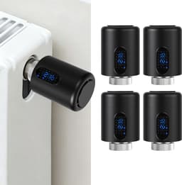 Radiator Thermostaat WiFi – Raamdetectie, Vorstbeveiliging en Kinderslot – Zwart – 4-pack — thumbnail 1