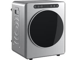 ECTEATOY® Wasdroger 5 kg - Luchtafvoerdroger 1000W - RVS Trommel - Met Timer & Kinderslot - Hoge ‑temperatuur droogprogramma - Zilver