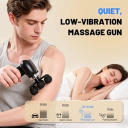 SnelShoppen - Massage gun - Grote massager met innovatief ontwerp, 6 intensiteitsniveaus, 4 opzetstukken, afneembare handgreep en 2-in-1 functie voor — thumbnail 4
