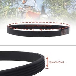 Aandrijfriem voor grasmaaiers - 12 mm breed rubberen synchrone distributieriem - compatible met Flymo Turbo Lite 350 400 - vervangt 5PJ 513787200 . — thumbnail 4