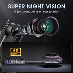 SnelShoppen - 4K Dashcam met WiFi 10 Inch Spiegel, Achteruitrijcamera, 170° Groothoek, Nachtzicht, G-Sensor, Auto Spiegel voor Veiligheid en Bewaking — thumbnail 3