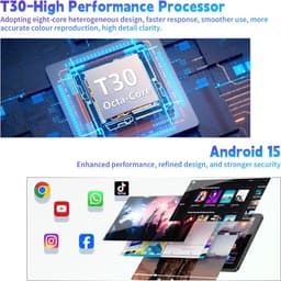 SnelShoppen - 10 inch Android 15 Tablet met 18GB RAM, 128GB ROM, 1TB Uitbreidbaar, Octa-Core, Dual Camera, 6000mAh, 2.4G+5G WiFi, GPS, Widevine L1 — thumbnail 3
