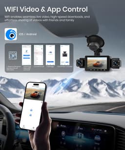SnelShoppen - 360 Graden 4-Kanaals Dashcam Auto met Wifi Video Opname, Full HD Beeldkwaliteit, Nachtzicht, Beweging Detectie, Ideaal voor Auto en Reis — thumbnail 2