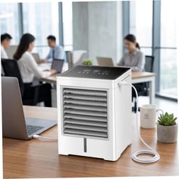 Mini Air Cooler - Persoonlijke Koeler - Persoonlijke Koeling - Gradiënt Koeling - 470ml Tank - Wit — thumbnail 3