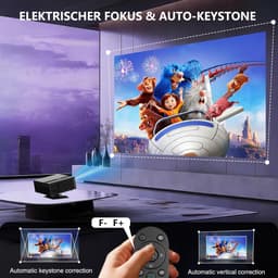 SnelShoppen - 4K Projector met Google TV, Native 1080p, 8K Ondersteuning, AI Beeldverbetering, Autofocus, Slimme Projector met Automatische Keystone-C — thumbnail 4
