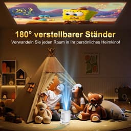 SnelShoppen - Smart Beamer Draagbare Videoprojector 4K FHD 1080P met Wifi 6, BT5.4, Autofocus, Autokeystone, Mini-projector Android 14.0 voor Thuisbio — thumbnail 4