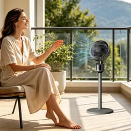 Vloerventilator Stil 30 dB met 3 Snelheden – USB Draagbaar – Krachtige Luchtstroom tot 5 Meter – Grijs — thumbnail 4