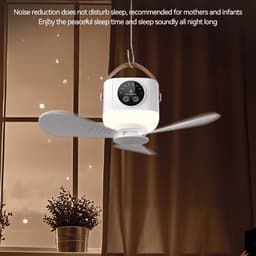 tentventilator - Draagbare Plafondventilator - kampeer ventilator - fan - plafondventilator - ventilator - plafondventilator met verlichting - plafondventilator lamp - plafonventilator afstandsbediening- kampeerventilator accu - geel-7200mAh — thumbnail 3