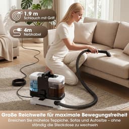 Natstofzuiger - Bekledingsreiniger - Vlekken Verwijderen - Krachtige Dieptereiniging - 3 kg - Zwart — thumbnail 3