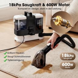 Natstofzuiger - Bekledingsreiniger - Vlekken Verwijderen - Krachtige Dieptereiniging - 3 kg - Zwart — thumbnail 4