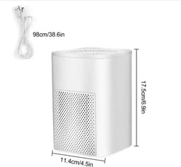 REDOM Luchtreiniger – 50 m³/u luchtzuivering – Stille werking ≤30 dB – Compact USB luchtfilter – Voor slaapkamer, woonkamer & kantoor – Wit — thumbnail 3