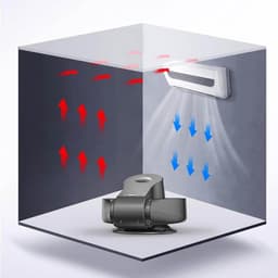 Tafelventilator - Persoonlijke ventilator Bladloze ventilator - Persoonlijke koeling - 90 graden oscillatie - Compact ontwerp - Zilver/zwart — thumbnail 5