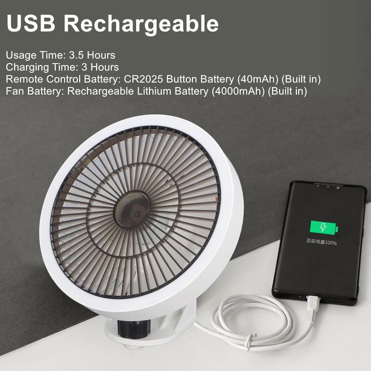 Wandventilator - Muurventilator - Ruimte Koelen - Met Nachtlampje - 3 Snelheden - Wit — afbeelding 1