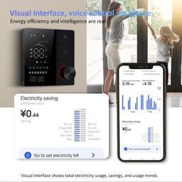 Intelligente thermostaat - Wifi thermostaat - Vloerverwarming regelen - AI Smart Learning - 88 x 88 mm - Wit en zwart — thumbnail 3