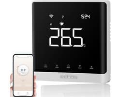 Slimme Thermostaat - Vloerverwarming Bediening - Temperatuur Regelen - App Bediening Zonder Hub - 60mm Inbouwdoos - Wit