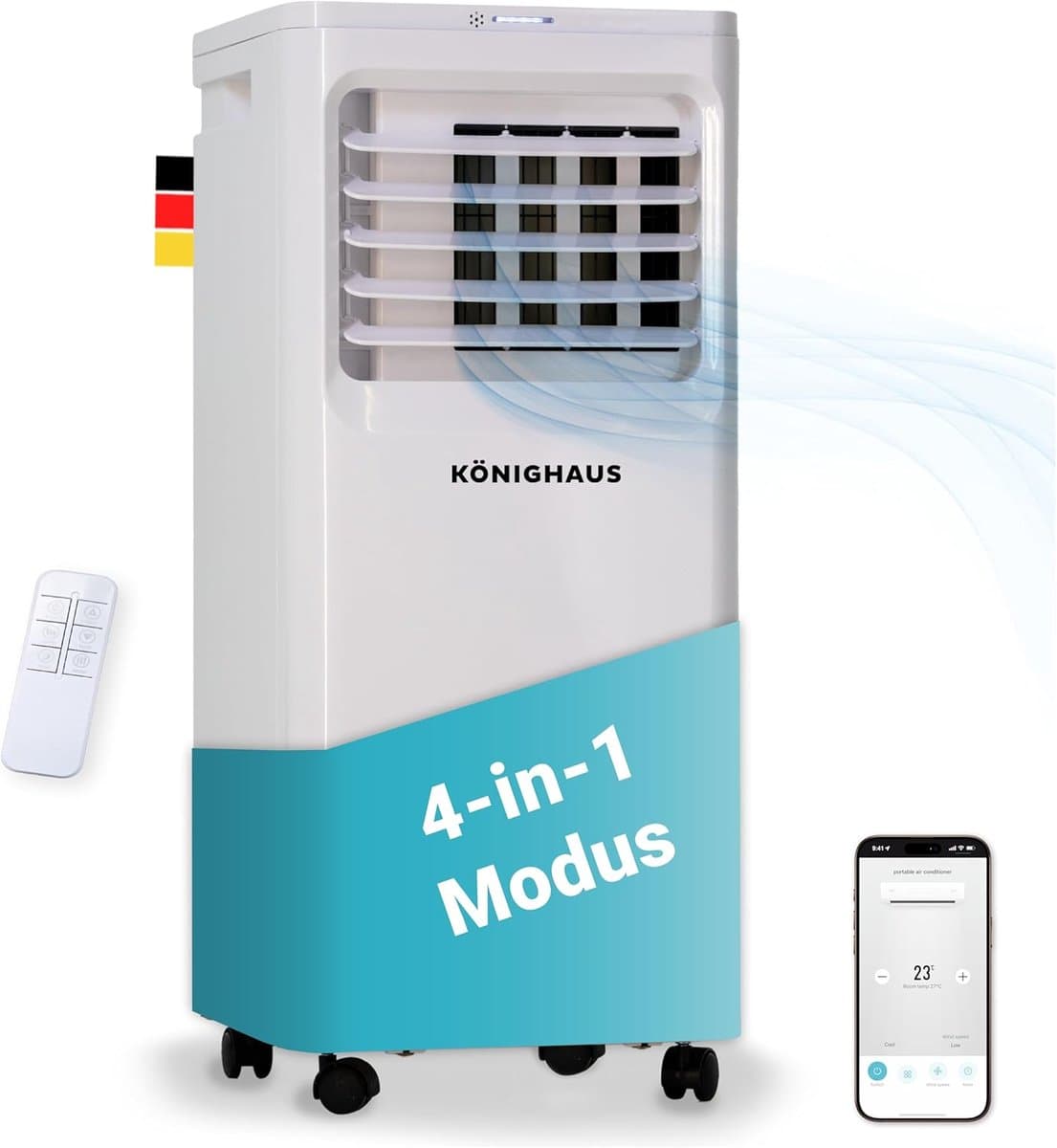 Mobiele Airco - Verkoeler Ventilator - Ruimte Koelen - 4-in-1 Functionaliteit - 7000 BTU - Wit — afbeelding 1