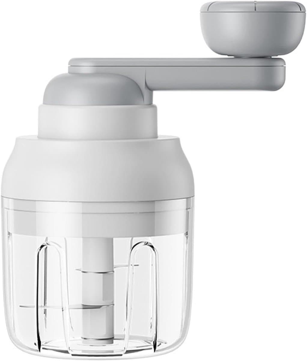 Handmatige Keukenmachine - Groentesnijder Mixer - Snel Ingrediënten Snijden - Draaibare Slinger - 250 ml - Wit — afbeelding 1
