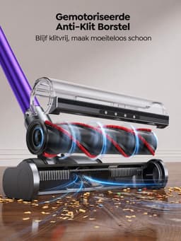 Draadloze Steelstofzuiger 55KPa - Krachtige 600W Stofzuiger - Tot 75 Min Gebruiksduur - Met Matrasborstel LED-Display en Wandlader — thumbnail 2