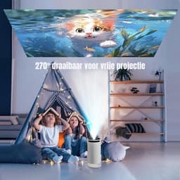 QIN® Draagbare beamer - Beamer - Projector - Mini Beamer - Wit - 10cm x 16cm x 10cm — thumbnail 4