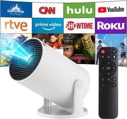 QIN® Draagbare beamer - Beamer - Projector - Mini Beamer - Wit - 11cm x 19cm x 11cm — thumbnail 1