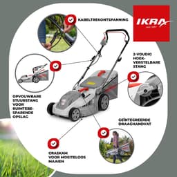 IKRA elektrische grasmaaier IERM 1638-1, 1.600 W, maaibreedte 38 cm, inclusief reservemes — thumbnail 3