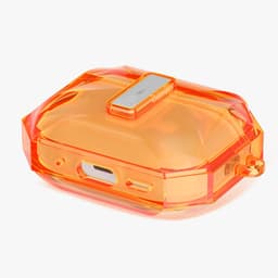 kwmobile Earphones Case for Apple Airpods Pro 3 Case - Clear TPU Silicone Earbuds Cover - Orange / Transparent — thumbnail 2
