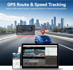Dashcam 4K + 1080P – Voor- en Achtercamera – WiFi & GPS – Nachtzicht – App-bediening – Inclusief 32GB Kaart — thumbnail 3