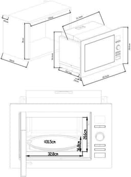 Inbouw magnetron - Grill functie - Snel eten bereiden - Geïntegreerd design - 25 liter - Zwart — thumbnail 3