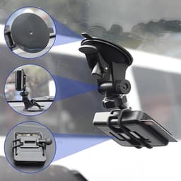 Thijox - Verstelbare Zuignaphouder Auto - Siliconen Dashcamhouder met 360 Graden Hoek - Geschikt voor Autoruiten, DVR-camera, GPS en Camcorders - Zwar — thumbnail 3