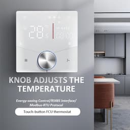 Slimme Thermostaat - WiFi Controller - Energie Besparen - LED Paneel - 12.4 mm Dun - Wit — thumbnail 3