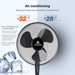 Staan Ventilator - Vloer Ventilator - Ruimte Koelen - Stil En Krachtig - 40cm Diameter - Zwart — thumbnail 5