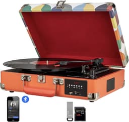 DIGITNOW Platenspeler - Ingebouwde Speakers - Auto-stop - Retro - Gekleurd — thumbnail 1