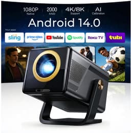 SnelShoppen - 2000 ANSI Native 1080P Smart Projector, 4K Ondersteund, Mini Projector met WiFi & Bluetooth, Auto Focus, Keystone, Ideaal voor Thuisbios — thumbnail 1