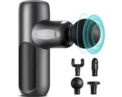 Mini Massage Gun - Spierstimulator Percussie - Spierherstel Bevorderen - 5 Instelbare Snelheden - 8mm Impactdiepte - Zwart