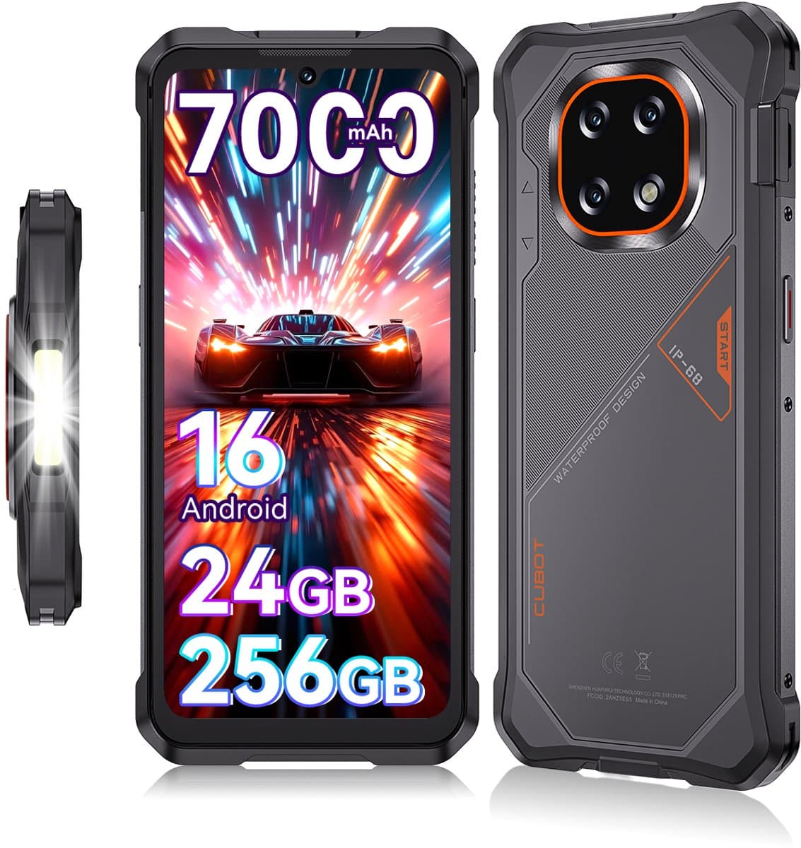 Robuuste Smartphone - CUBOT Kingkong ES 5 - 6,88" 120Hz - 24GB RAM - 256GB ROM - 7000 mAh 33W - Android 16 - 4G Dual SIM - IP68/IP69K - NFC - GPS - 2026 nieuw - Grijs — afbeelding 1