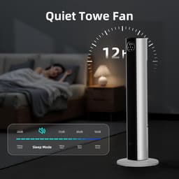Torenventilator - Staande Ventilator - Snelle Koeling - 85 Graden Oscillatie - 35 Inch - Wit — thumbnail 4