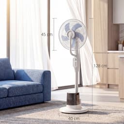 Staande Ventilator Met Vernevelaar - Statiefventilator - Roterende Ventilator - 3 Snelheden - Waterreservoir 3,5L - Wit — thumbnail 2