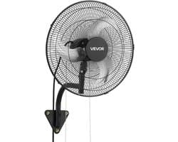 VEVOR 59W Industriële Wandventilator 51 cm, 6,5 m/s Oscillerende Wandventilator met 3 Snelheden en Verstelbare Kantelhoek, Commerciële Industriële Ventilator voor Werkplaats, Garage, Magazijn, Sportschool, Zwart