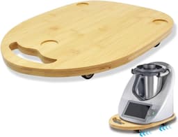 Keukenmachine Plank - Glider Board - Gemakkelijk Verplaatsen - Met Wielen en Handgrepen - 36 cm - Houtkleur — thumbnail 1