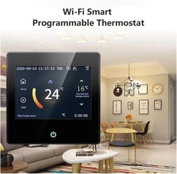 Slimme Thermostaat - Temperatuurregelaar - Energie Besparen - Wifi Bediening - 3.5 Inch Scherm - Zwart — thumbnail 5
