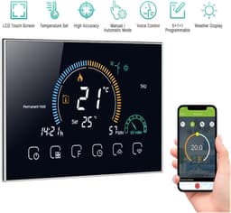 Digitale Thermostaat - Slimme WiFi Regelaar - Temperatuur Beheer - 4.8-inch LCD Kleurenscherm - 12.7 x 4.0 cm - Zilver — thumbnail 5